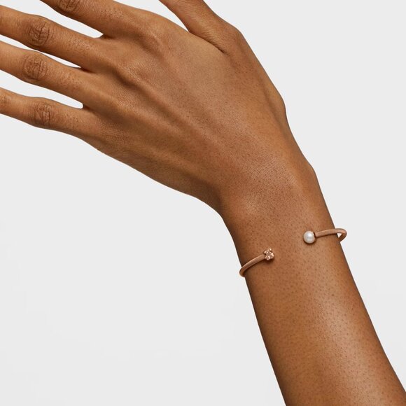 (SOLD)Tous Steel and Rose Vermeil Silver Icon Mesh Bracelet with 6,5mm Pearl - Picture 3 of 3